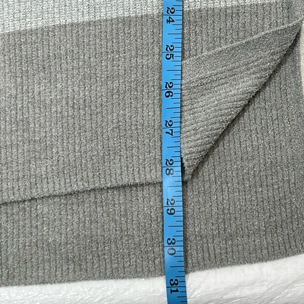 Barefoot Dreams Gray and White Striped Sweater - Picture 5 of 10